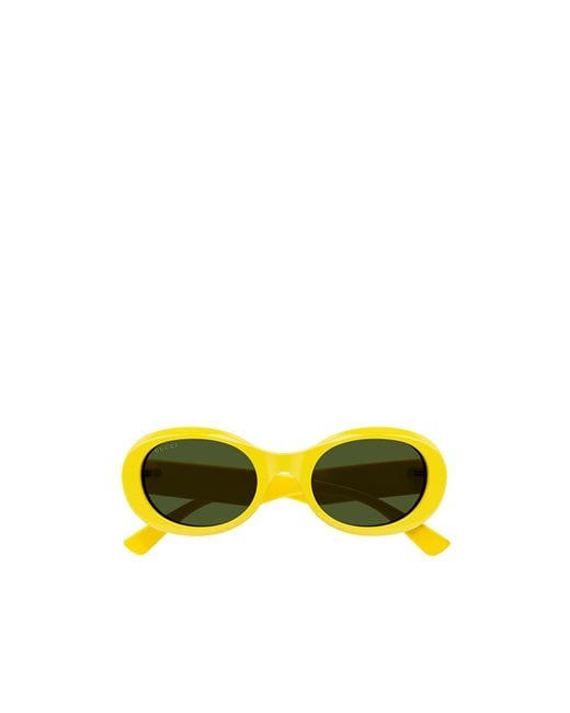Gucci Yellow Eyewear Oval Frame Sunglasses