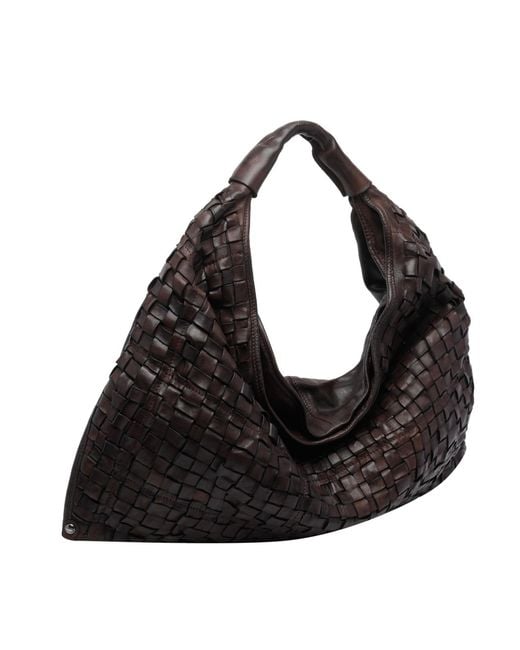 Campomaggi Black Atena Intrecciato Tote Bag