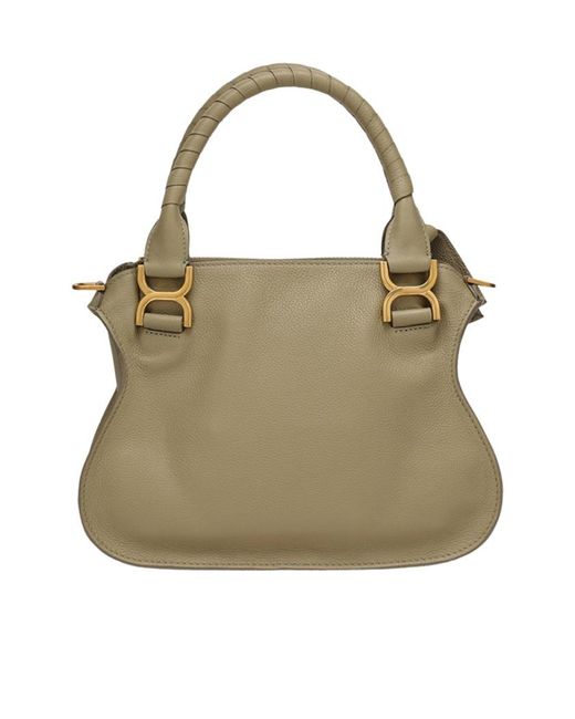 Chloé Brown Marcie Logo Shoulder Bag