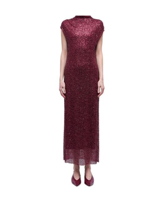 Jonathan Simkhai Purple Zaria Cowl Neck Midi Dress