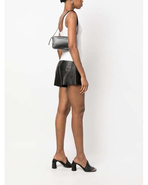 Courreges Black Courrèges Logo Printed Zip-Up Shoulder Bag