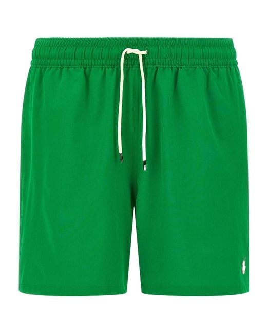 Ralph Lauren Green Polo Drawstring Swim Shorts for men
