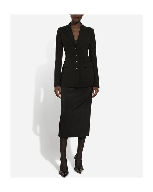 Dolce & Gabbana Black Milano Stitch Single-Breasted Jersey Jacket