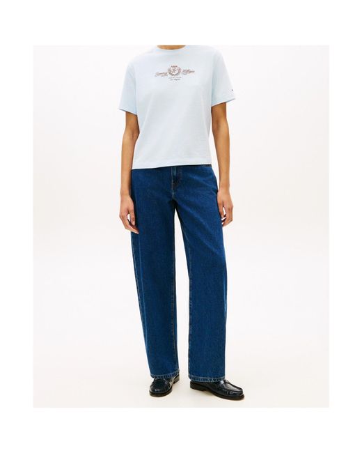 Tommy Hilfiger White Logo Crew Neck T-Shirt