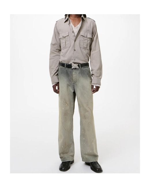 Our Legacy Gray Rig Chino Wide-Leg Jeans for men