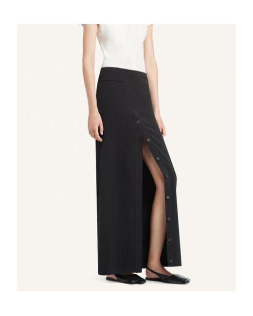 Courreges Black Buttoned Long Skirt