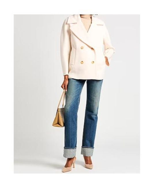 Max Mara Natural Short Double-Breasted Coat