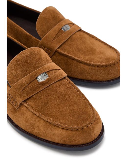 Tory Burch Brown Suede Loafers
