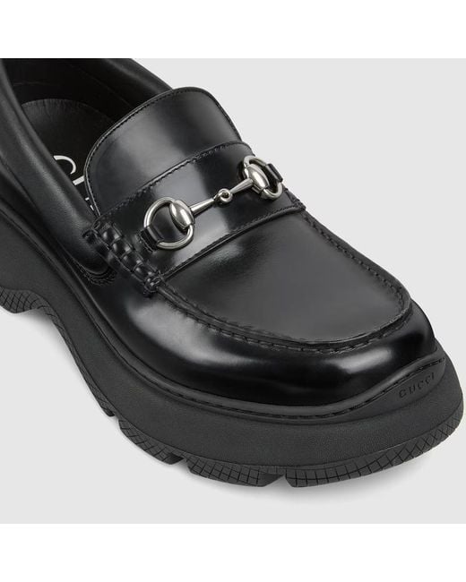 Gucci Black Lug Sole Loafer With Horsebit for men