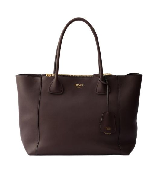Prada Brown Large Leather Tote Bag