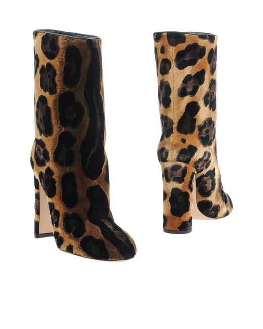 Dolce & Gabbana Black Leopard-Print Ankle Boot