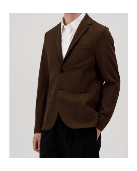 Harris Wharf London Brown 2B. Blazer Diagonal Crafted With Loro Piana Fabric for men