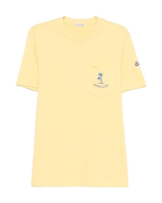 Moncler Yellow Palm Tree Pocket T-Shirt for men
