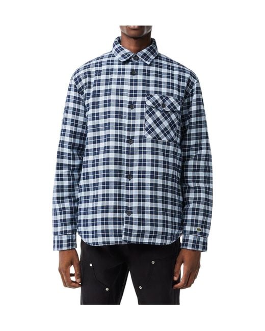 Lacoste Blue Plaid Button-Front Shirt for men