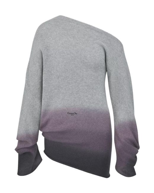 Dior Gray Oversized Asymmetric Sweater