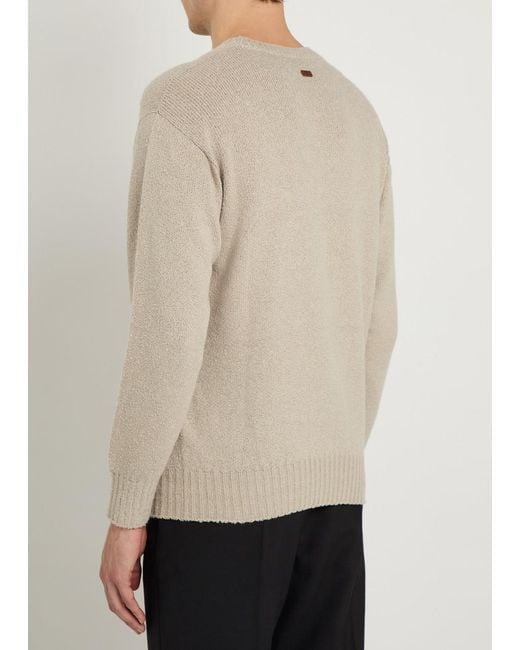 Tod's Natural Crew-Neck Cotton-Knit Jumper for men