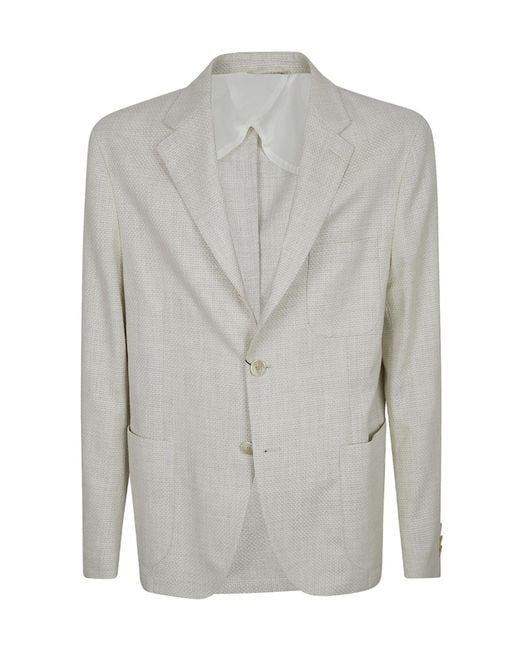 Etro Gray Textured Single-Breasted Blazer for men