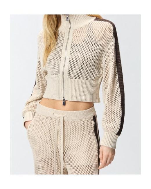 Pinko Natural Stripe Zip Cardigan