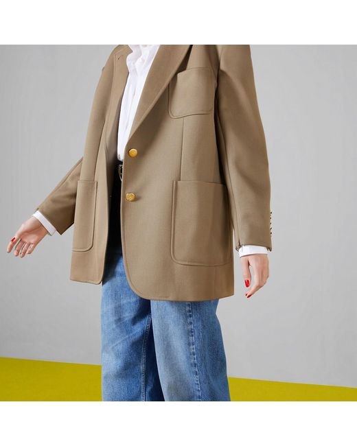 Gucci Brown Single-Breasted Blazer