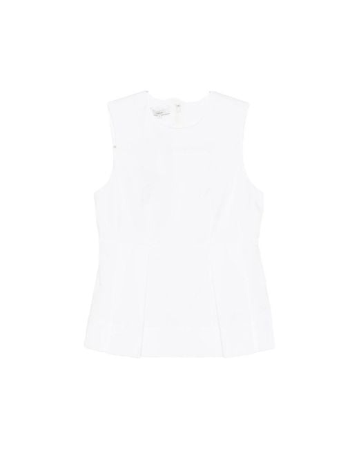 Vince White Sleeveless Zip-Back Top