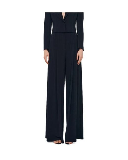 Norma Kamali Black Wide-Leg Trousers