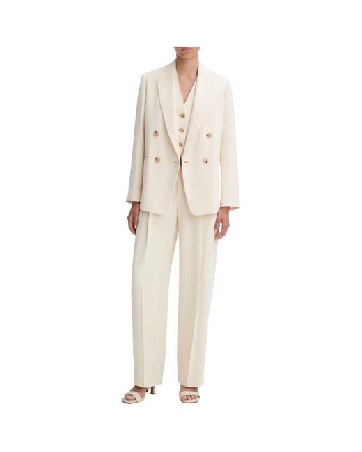 Vince White Double-Breasted Suit Jacket