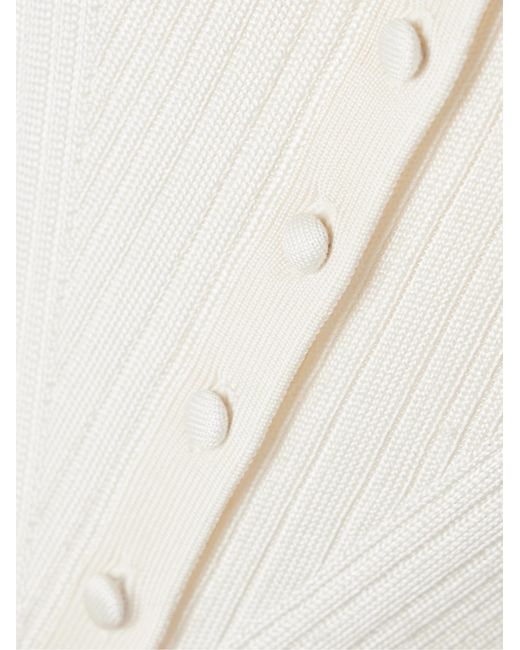 Adam Lippes White Ribbed Cropped Cardigan