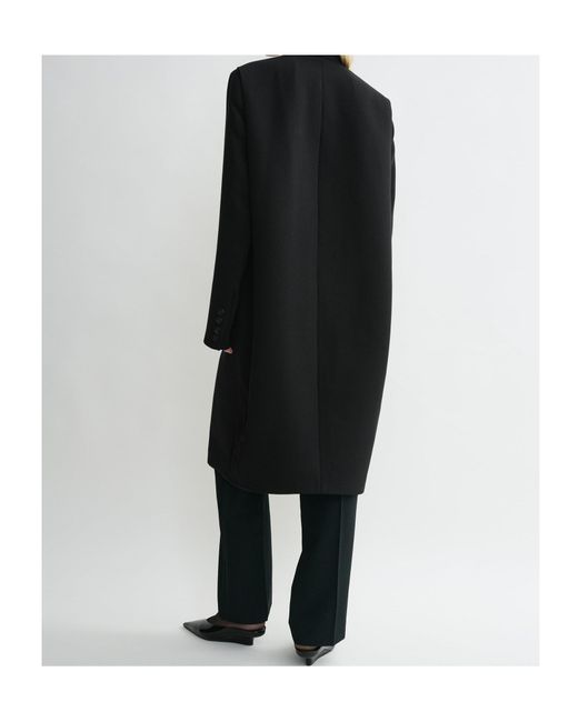 Totême  Black Deep Pleat Coat