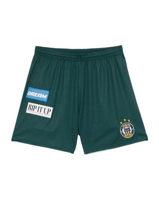 Martine Rose Green Elastic Waist Shorts for men