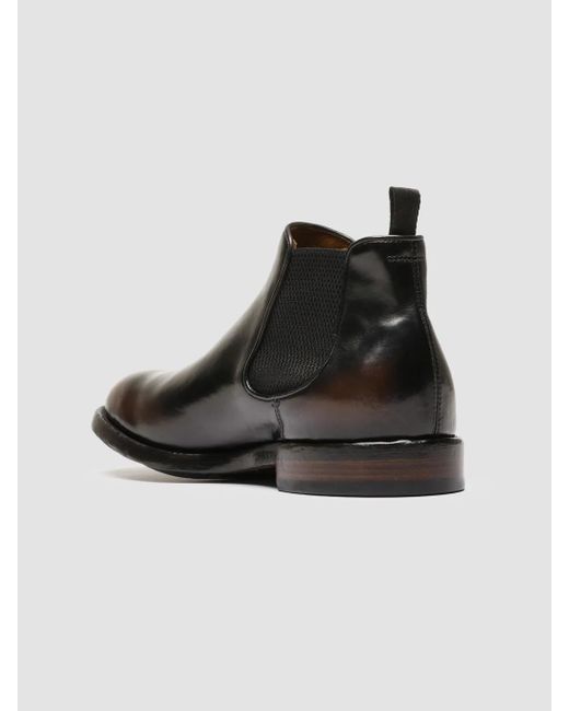 Officine Creative Black Round Toe Chelsea Boots for men