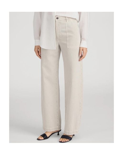 FRAME Gray The Bow Cargo Jeans