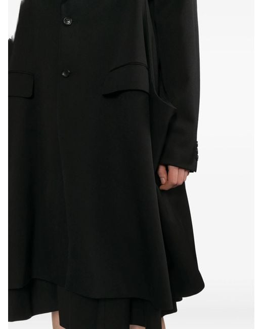 Comme des Garçons Black Single-Breasted Wool Coat for men
