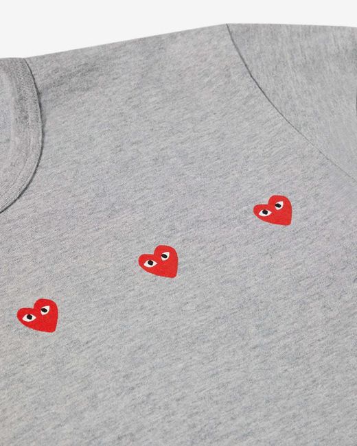 COMME DES GARÇONS PLAY Gray Heart-Print Cotton T-Shirt for men