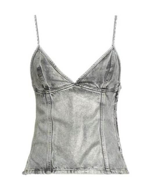 DIESEL Gray Short Sleeveless Top