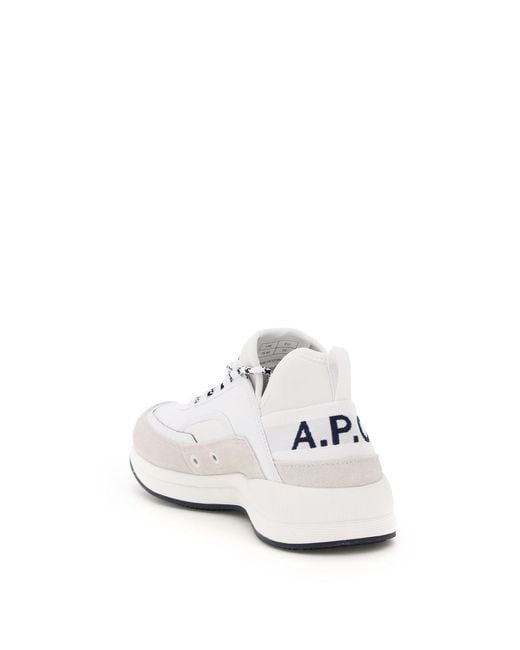 A.P.C. White Logo Print Sneakers