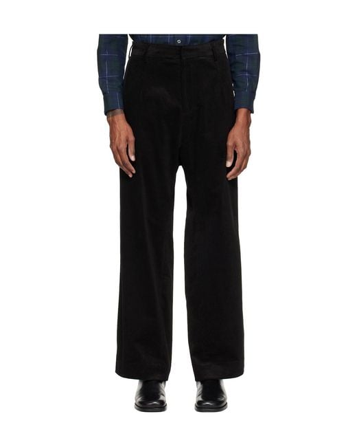 STEFAN COOKE Black Cord Tux Trousers for men