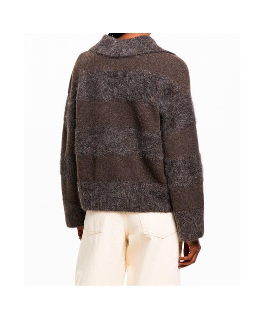 Joseph Brown Knitted Collared Pullover