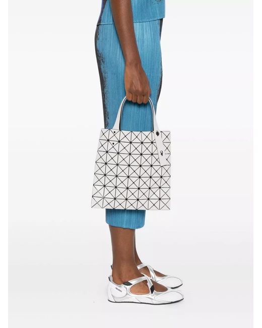 Issey Miyake White Prism Matte Logo Detailed Tote Bag