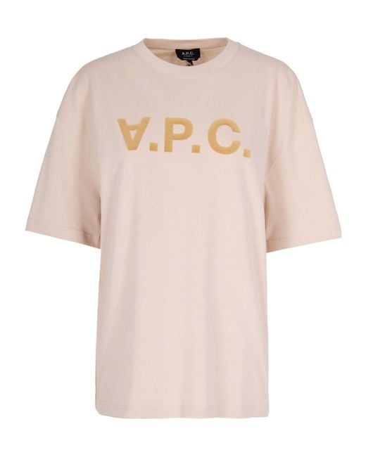 A.P.C. Natural Logo Printed T-Shirt