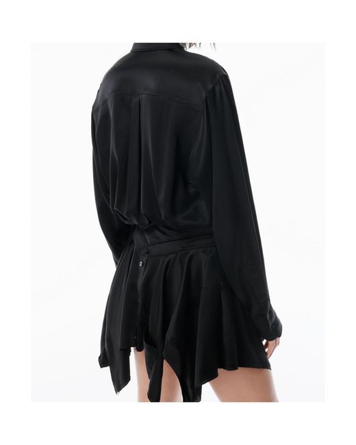 Alexander Wang Black T By Pre-Styled Double Shirt Dress