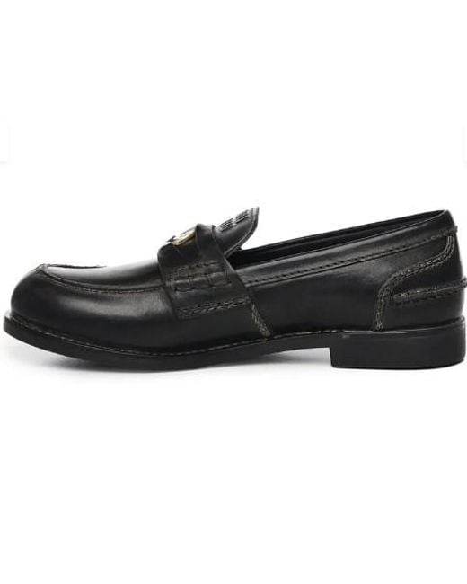 Miu Miu Leather Penny Loafer in Black | Lyst