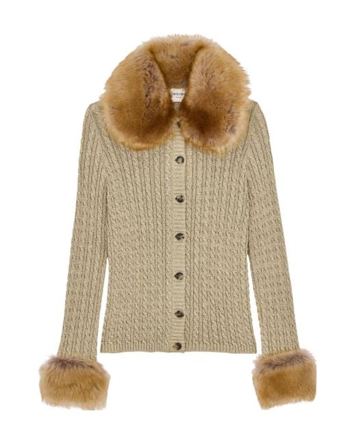 Saint Laurent Natural Cable-Knit Cardigan