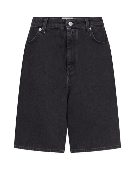 Loulou de Saison Black High-Rise Denim Shorts