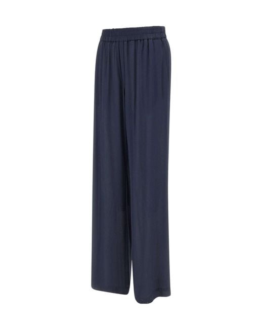 Kaos Blue Wide-Leg Elasticated Pants