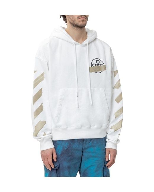 Off-White c/o Virgil Abloh White Tape Arrows Print Hoodie for men