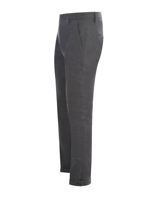 Dondup Gray Belt-Lined Casual Pants for men