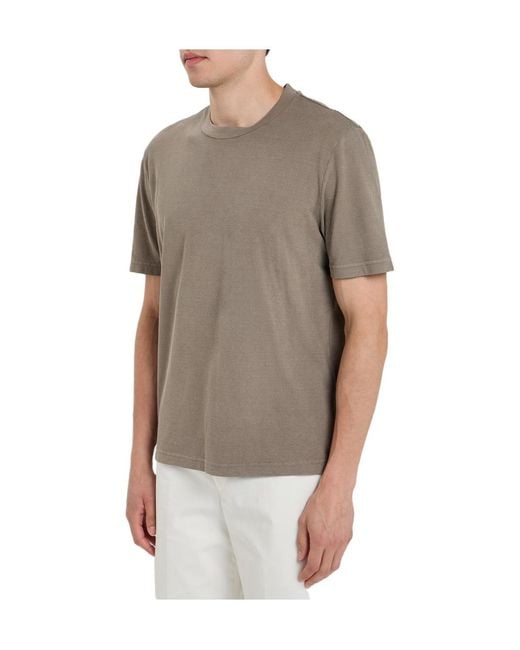 Tod's Gray Ribbed Cotton T-Shirt for men