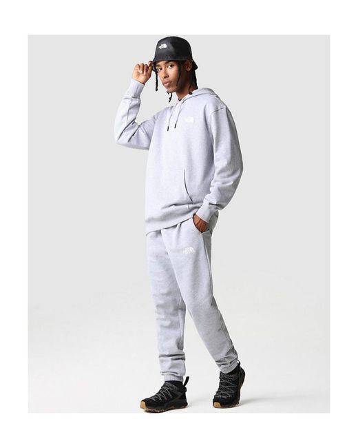 The North Face Gray Logo Embroidered Drawstring Hoodie for men
