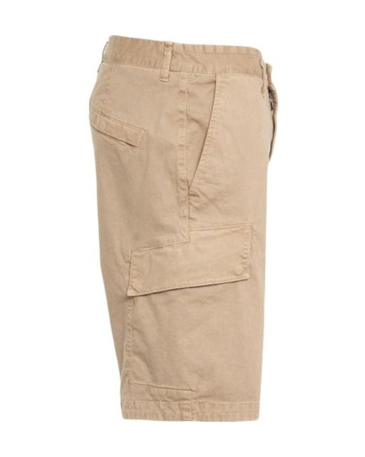 Stone Island Natural Regular Fit Cargo Bermuda Shorts for men