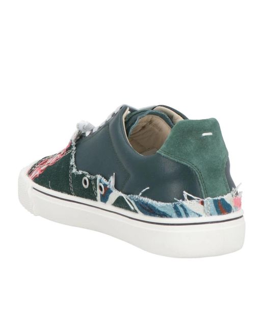 Maison Margiela Blue Floral Pattern Low-Top Casual Shoes